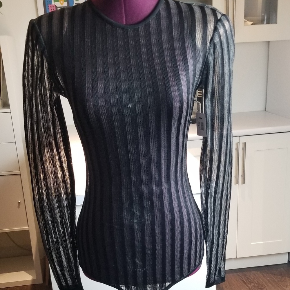 Balmain Paris Striped Bodysuit size 38